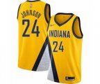 Indiana Pacers #24 Alize Johnson Authentic Gold Finished Basketball Jersey - Statement Edition