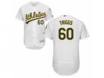 Oakland Athletics #60 Andrew Triggs White Flexbase Authentic Collection MLB Jersey