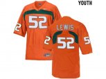 Youth Miami Hurricanes Ray Lewis #52 College Football Jersey - Orange