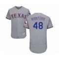 Texas Rangers #48 Rafael Montero Grey Road Flex Base Authentic Collection Baseball Player Jersey
