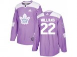 Toronto Maple Leafs #22 Tiger Williams Purple Authentic Fights Cancer Stitched NHL Jersey