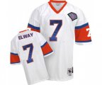 Denver Broncos #7 John Elway White With 75TH Patch Authentic Throwback Football Jersey