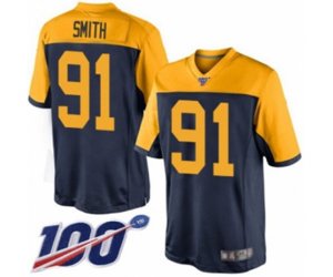 Green Bay Packers #91 Preston Smith Limited Navy Blue Alternate 100th Season Football Jersey