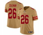 San Francisco 49ers #26 Tevin Coleman Limited Gold Inverted Legend Football Jersey