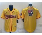 Tampa Bay Buccaneers Gold Team Big Logo With Patch Cool Base Stitched Baseball Jersey