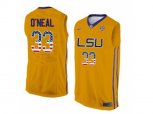 2016 US Flag Fashion Men's LSU Tigers Shaquille O'Neal #33 College Basketball Elite Jersey - Gold