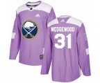 Adidas Buffalo Sabres #31 Scott Wedgewood Authentic Purple Fights Cancer Practice NHL Jersey