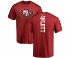 San Francisco 49ers #42 Ronnie Lott Red Backer T-Shirt