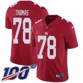 New York Giants #78 Andrew Thomas Red Alternate Stitched NFL 100th Season Vapor Untouchable Limited Jersey