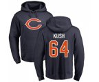 Chicago Bears #64 Eric Kush Navy Blue Name & Number Logo Pullover Hoodie