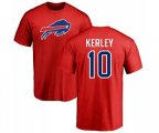 Buffalo Bills #10 Jeremy Kerley Red Name & Number Logo T-Shirt