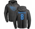 Tennessee Titans #8 Marcus Mariota Ash One Color Pullover Hoodie