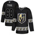 Vegas Golden Knights #68 T.J. Tynan Authentic Black Team Logo Fashion NHL Jersey