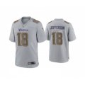 Minnesota Vikings #18 Justin Jefferson Gray Atmosphere Fashion Stitched Game Jersey