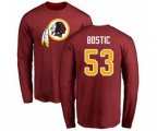 Washington Redskins #53 Jon Bostic Maroon Name & Number Logo Long Sleeve T-Shirt