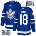 Toronto Maple Leafs #18 Ben Smith Authentic Royal Blue Fashion Gold NHL Jersey