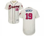 Atlanta Braves #19 R.A. Dickey Cream Flexbase Authentic Collection Baseball Jersey