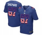 New York Giants #87 Sterling Shepard Elite Royal Blue Home USA Flag Fashion Football Jersey