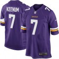 Minnesota Vikings #7 Case Keenum Game Purple Team Color NFL Jersey