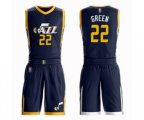 Utah Jazz #22 Jeff Green Swingman Navy Blue Basketball Suit Jersey - Icon Edition