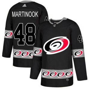 Carolina Hurricanes #48 Jordan Martinook Authentic Black Team Logo Fashion NHL Jersey
