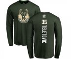 Milwaukee Bucks #35 Mirza Teletovic Green Backer Long Sleeve T-Shirt