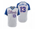 Braves #13 Ronald Acuna Jr. Gray Royal 1979 Turn Back the Clock Authentic Jersey