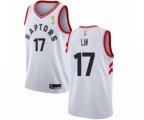 Toronto Raptors #17 Jeremy Lin Swingman White 2019 Basketball Finals Champions Jersey - Association Edition