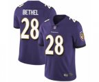 Baltimore Ravens #28 Justin Bethel Purple Team Color Vapor Untouchable Limited Player Football Jersey