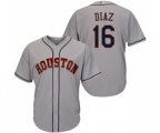 Houston Astros #16 Aledmys Diaz Replica Grey Road Cool Base Baseball Jersey