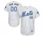 New York Mets Customized Authentic White 2016 Father's Day Fashion Flex Base Baseball Jersey