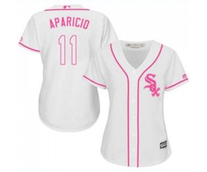 Women\'s Chicago White Sox #11 Luis Aparicio Replica White Fashion Cool Base Baseball Jersey