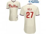Philadelphia Phillies #27 Aaron Nola Authentic Cream Alternate Cool Base MLB Jersey