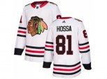 Chicago Blackhawks #81 Marian Hossa White Road Authentic Stitched NHL Jersey