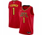 Atlanta Hawks #1 Evan Turner Swingman Red Basketball Jersey Statement Edition
