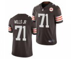 Cleveland Browns #71 Jedrick Wills Jr. 2021 Brown 75th Anniversary Patch Vapor Untouchable Limited Stitched Football Jersey