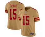 San Francisco 49ers #15 Trent Taylor Limited Gold Inverted Legend Football Jersey