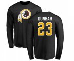 Washington Redskins #23 Quinton DuBasketballr Black Name & Number Logo Long Sleeve T-Shirt