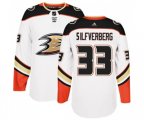 Anaheim Ducks #33 Jakob Silfverberg Authentic White Away Hockey Jersey