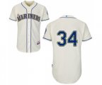 Seattle Mariners #34 Felix Hernandez Replica Cream Alternate Cool Base Baseball Jersey