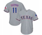 Texas Rangers #11 Ronald Guzman Replica Grey Road Cool Base Baseball Jersey