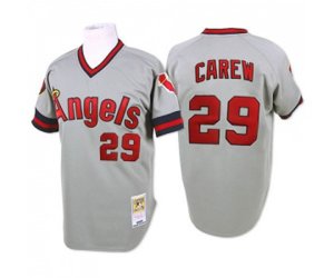 1985 Los Angeles Angels of Anaheim #29 Rod Carew Authentic Grey Throwback Baseball Jersey