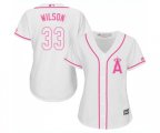 Women's Los Angeles Angels of Anaheim #33 CJ Wilson Replica White Fashion Cool Base Baseball Jersey