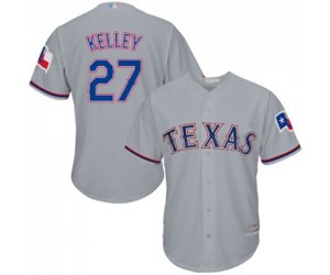 Texas Rangers #27 Shawn Kelley Replica Grey Road Cool Base Baseball Jersey