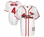 St. Louis Cardinals #4 Yadier Molina Authentic White Throwback Baseball Jersey