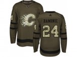 Adidas Calgary Flames #24 Travis Hamonic Green Salute to Service Stitched NHL Jersey