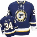 St. Louis Blues #34 Jake Allen Premier Navy Blue Third NHL Jersey