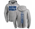 Indianapolis Colts #64 Mark Glowinski Ash Backer Pullover Hoodie