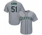 Seattle Mariners #51 Ichiro Suzuki Replica Grey Road Cool Base Baseball Jersey