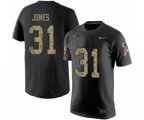 New England Patriots #31 Jonathan Jones Black Camo Salute to Service T-Shirt